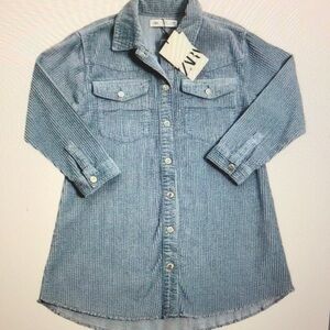 Zara Denim Blue Corduroy Dress